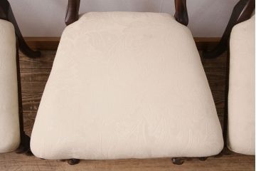 フランスアンティーク　ウォールナット材　高級感漂う優美な佇まいのチェア4脚セット(ダイニングチェア、椅子)(R-047658)