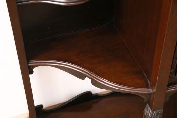 アンティーク　イギリス　エドワーディアン様式　高級品!!　優雅な空間を演出してくれるマホガニー材製のパーラーキャビネット(飾り棚、収納棚)(R-047665)