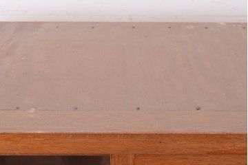 和製アンティーク　ラワン材　昭和レトロ　懐かしさ漂うシンプルなデザインの重ねガラス戸棚(キャビネット、収納棚、本箱、飾り棚)(R-047668)