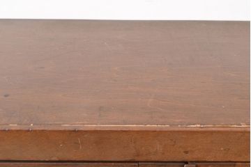 和製アンティーク　ノスタルジックな雰囲気漂うカバ材製の本箱(ブックケース、ガラス戸棚、収納棚、キャビネット)(R-047671)