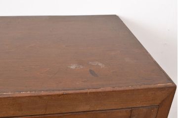 和製アンティーク　ノスタルジックな雰囲気漂うカバ材製の本箱(ブックケース、ガラス戸棚、収納棚、キャビネット)(R-047671)