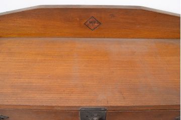 和製アンティーク　ナラ材　コンパクトサイズが魅力的!シンプルなデザインのライティングビューロー(簿記机、在宅ワーク、在宅用ワークデスク)(R-047673)