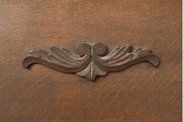 和製アンティーク　ナラ材　コンパクトサイズが魅力的!シンプルなデザインのライティングビューロー(簿記机、在宅ワーク、在宅用ワークデスク)(R-047673)