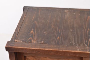 和製アンティーク　明治期　ケヤキ材の杢目が魅力的な帳場箪笥(時代箪笥、収納箪笥)(R-047674)