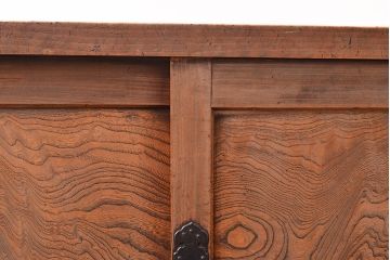 和製アンティーク　明治期　ケヤキ材の杢目が魅力的な帳場箪笥(時代箪笥、収納箪笥)(R-047674)