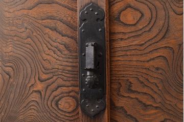 和製アンティーク　明治期　ケヤキ材の杢目が魅力的な帳場箪笥(時代箪笥、収納箪笥)(R-047674)