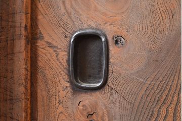 和製アンティーク　明治期　ケヤキ材の杢目が魅力的な帳場箪笥(時代箪笥、収納箪笥)(R-047674)