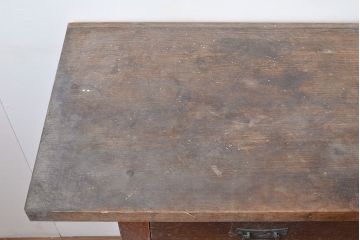 和製アンティーク　幅がたっぷりあるレトロなカウンターテーブル(サイドボード、収納棚)(R-047676)