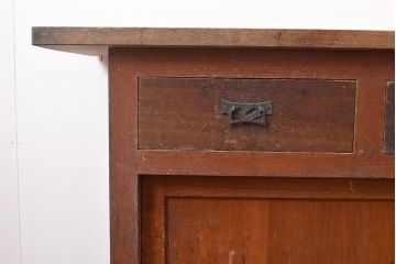 和製アンティーク　幅がたっぷりあるレトロなカウンターテーブル(サイドボード、収納棚)(R-047676)