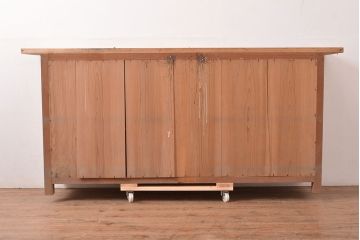 和製アンティーク　幅がたっぷりあるレトロなカウンターテーブル(サイドボード、収納棚)(R-047676)