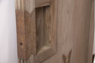 アンティーク建具　ケヤキの一枚板を使用した、和の趣あふれる蔵戸(玄関戸、引き戸、建具)(R-047697)