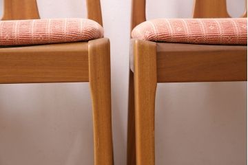 イギリスヴィンテージ　チーク材　温もり溢れるダイニング作りにおすすめのチェア4脚セット(ダイニングチェア、椅子、ビンテージ)(R-047702)