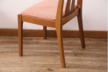 イギリスヴィンテージ　チーク材　温もり溢れるダイニング作りにおすすめのチェア4脚セット(ダイニングチェア、椅子、ビンテージ)(R-047702)