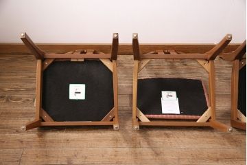 イギリスヴィンテージ　チーク材　温もり溢れるダイニング作りにおすすめのチェア4脚セット(ダイニングチェア、椅子、ビンテージ)(R-047702)