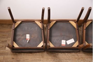 北欧ヴィンテージ　G-PLAN(ジープラン)　チーク材　お部屋に取り入れやすいデザインが魅力のチェア4脚セット(ダイニングチェア、椅子、ビンテージ)(R-047703)