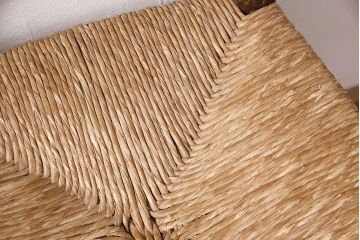 【簡易リペア限定品】和製ビンテージ　特徴的なラダーバックのデザインが魅力的なラッシチェア2脚セット(ダイニングチェア、椅子、イス)(R-047705)
