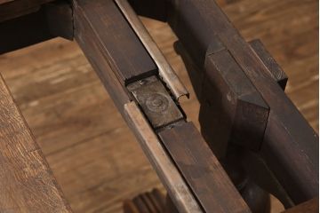イギリスアンティーク　球根型の脚が目を引く、オーク材製のエクステンションテーブル(ドローリーフテーブル、ダイニングテーブル)(R-047707)