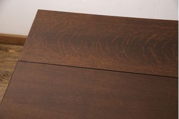 イギリスアンティーク　球根型の脚が目を引く、オーク材製のエクステンションテーブル(ドローリーフテーブル、ダイニングテーブル)(R-047707)