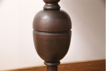 イギリスアンティーク　球根型の脚が目を引く、オーク材製のエクステンションテーブル(ドローリーフテーブル、ダイニングテーブル)(R-047707)