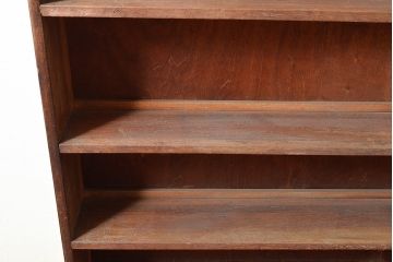 和製アンティーク　使い込まれた風合いが味わい深いシンプルなブックシェルフ(収納棚、本棚)(R-047710)