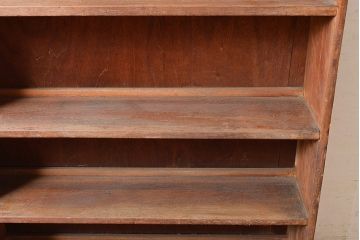 和製アンティーク　使い込まれた風合いが味わい深いシンプルなブックシェルフ(収納棚、本棚)(R-047710)