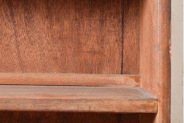 和製アンティーク　使い込まれた風合いが味わい深いシンプルなブックシェルフ(収納棚、本棚)(R-047710)