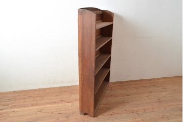 和製アンティーク　使い込まれた風合いが味わい深いシンプルなブックシェルフ(収納棚、本棚)(R-047710)