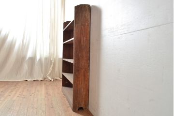 和製アンティーク　使い込まれた風合いが味わい深いシンプルなブックシェルフ(収納棚、本棚)(R-047710)