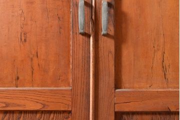 和製アンティーク　レトロな佇まいが魅力的な引き出し付きブックケース(本箱、本棚、戸棚)(R-047711)