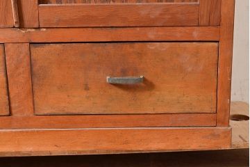 和製アンティーク　レトロな佇まいが魅力的な引き出し付きブックケース(本箱、本棚、戸棚)(R-047711)