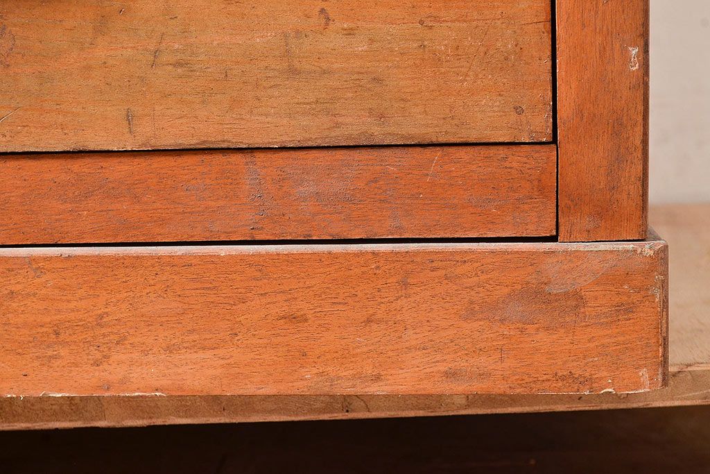 和製アンティーク　レトロな佇まいが魅力的な引き出し付きブックケース(本箱、本棚、戸棚)(R-047711)