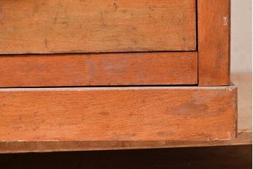 和製アンティーク　レトロな佇まいが魅力的な引き出し付きブックケース(本箱、本棚、戸棚)(R-047711)