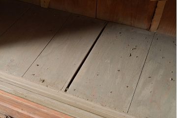 和製アンティーク　たっぷり収納できるシンプルな重ね戸棚(収納棚、食器棚、キャビネット)(R-047713)