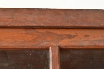 和製アンティーク　たっぷり収納できるシンプルな重ね戸棚・上段(収納棚、食器棚、キャビネット)(R-047714)