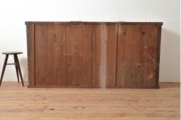 和製アンティーク　たっぷり収納できるシンプルな重ね戸棚・上段(収納棚、食器棚、キャビネット)(R-047714)