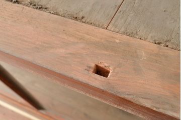 和製アンティーク　たっぷり収納できるシンプルな重ね戸棚・下段(収納棚、食器棚、キャビネット)(R-047715)