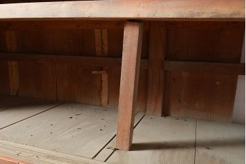 和製アンティーク　たっぷり収納できるシンプルな重ね戸棚・下段(収納棚、食器棚、キャビネット)(R-047715)