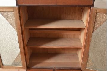 和製アンティーク　レトロとモダンがミックスしているお洒落な本箱(ブックケース、戸棚、キャビネット)(R-047724)