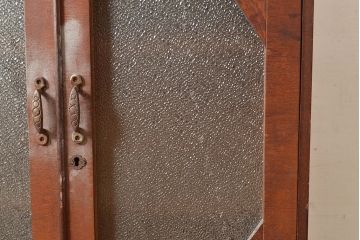 和製アンティーク　レトロとモダンがミックスしているお洒落な本箱(ブックケース、戸棚、キャビネット)(R-047724)