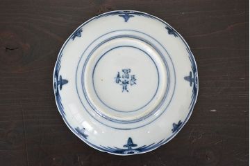江戸期　古伊万里　富長貴春　色絵　湯呑・小皿セット(蕎麦猪口、和食器)(R-047727)