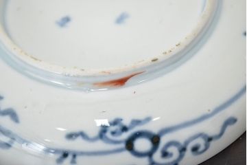 江戸期　古伊万里　富長貴春　小皿2枚(色絵、染付、和食器)(R-047728)