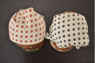 秋田　三浦節子　創作こけし6体　絵馬1枚(わらしっこ)(R-047730)