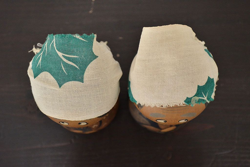 秋田　三浦節子　創作こけし6体　絵馬1枚(わらしっこ)(R-047730)