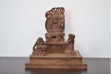 昭和八年　不動明王　木彫(仏像、木彫り、置物、不動尊)(R-047732)