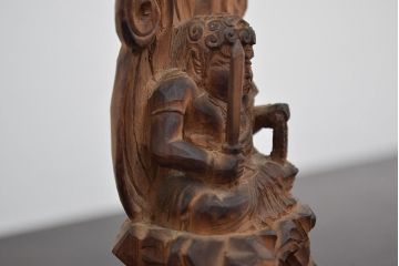 昭和八年　不動明王　木彫(仏像、木彫り、置物、不動尊)(R-047732)