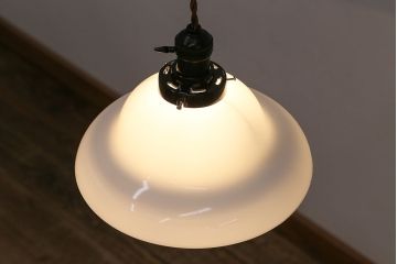 アンティーク照明　柔らかな曲線のフォルムが優しい雰囲気を漂わせる天井照明(ペンダントライト、吊り下げ照明)(R-047778)