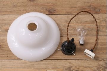 アンティーク照明　柔らかな曲線のフォルムが優しい雰囲気を漂わせる天井照明(ペンダントライト、吊り下げ照明)(R-047778)