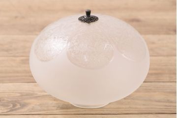 アンティーク照明　昭和初期　摺ガラス地結霜ガラス　上品で凝った作りが魅力的なグローブ照明(ガラスシェード、天井照明、吊り下げ照明)(R-047780)