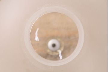 アンティーク照明　昭和初期　摺ガラス地結霜ガラス　上品で凝った作りが魅力的なグローブ照明(ガラスシェード、天井照明、吊り下げ照明)(R-047780)