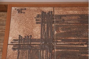 北欧ヴィンテージ　タイルトップのデザインがおしゃれなデンマーク製のセンターテーブル(リビングテーブル、コーヒーテーブル、ビンテージ)(R-047789)